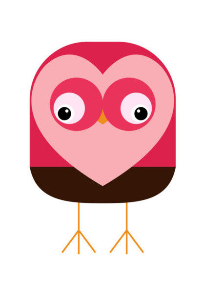 Valentine Owl Illustration Art PosterGully Specials