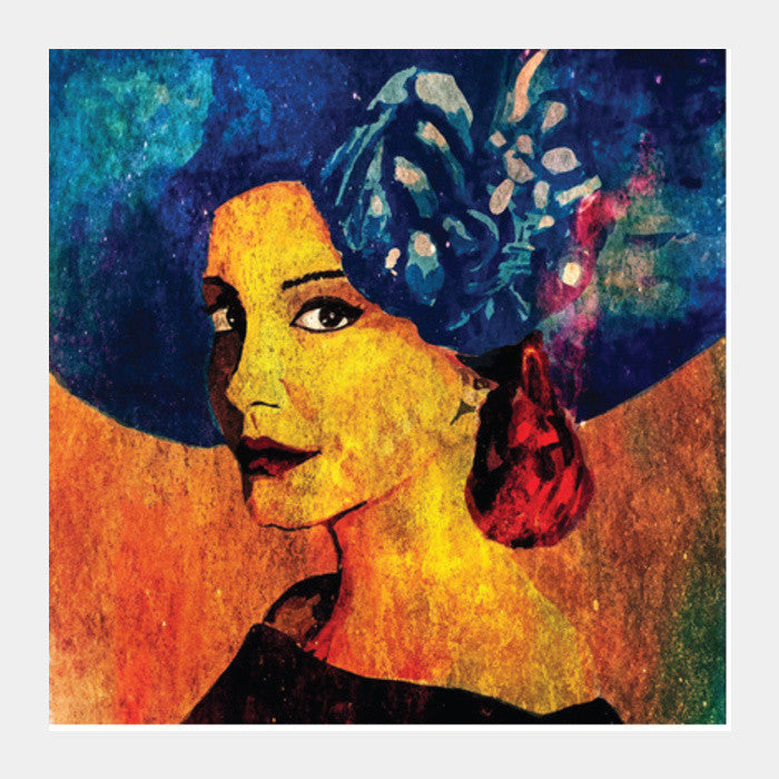 Square Art Prints, Portrait of A Lady Square Art Prints