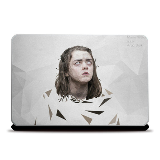 maisie williams aryra stark minimalist polygon art Laptop Skins