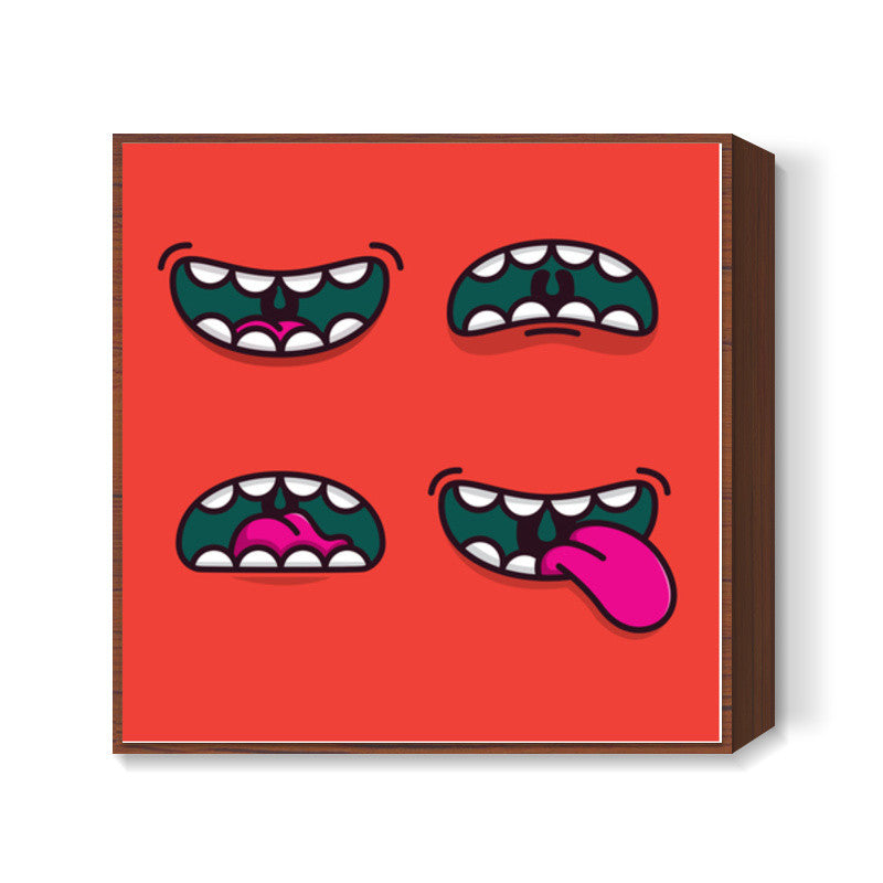 Cartoon Mouths Square Art Prints