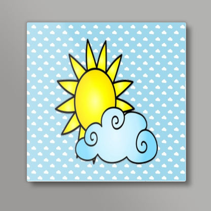 Cloudy sky Square Art Prints