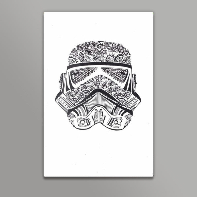 doodle,storm trooper,black and white Wall Art