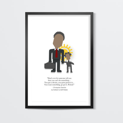 THE PURSUIT OF HAPPYNESS | VETICAL | MINIMAL POSTER | WILL SMITH | INSPIRATIONAL QUOTES Wall Art