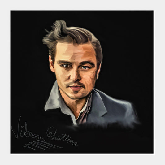 Square Art Prints, Johnny Depp||Leonardo Di Caprio Digital Painting Square Art Prints