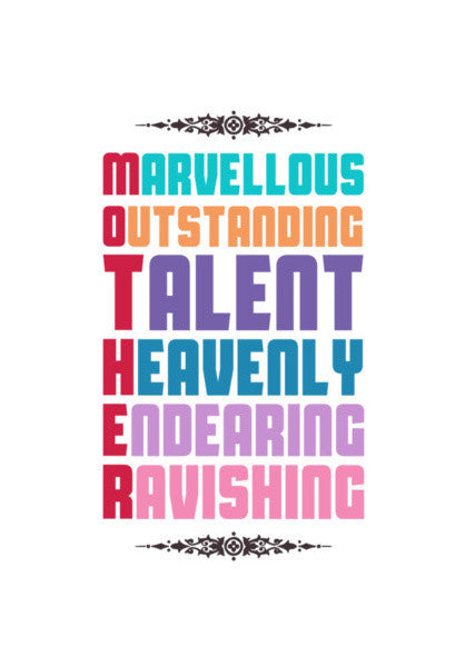 Beautiful Words For Mother Art PosterGully Specials