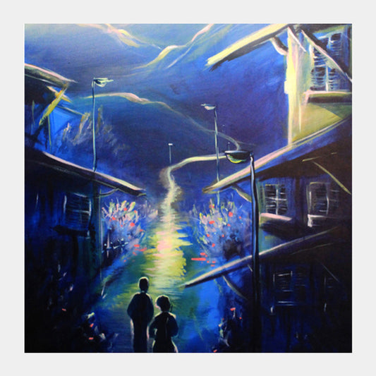 Square Art Prints, Path of Light | Painting Square Art Prints