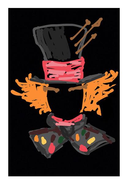 PosterGully Specials, Mad Hatter Alice In Wonderland Minimal Sketch Doodle Artwork (Movies/Childhood) Wall Art