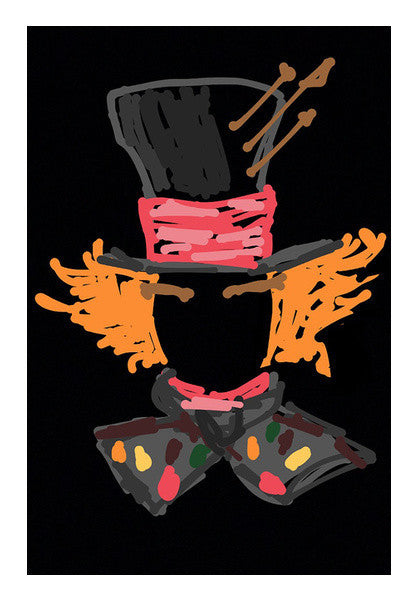 Mad Hatter Alice In Wonderland Minimal Sketch Doodle Artwork (Movies/Childhood) Art PosterGully Specials