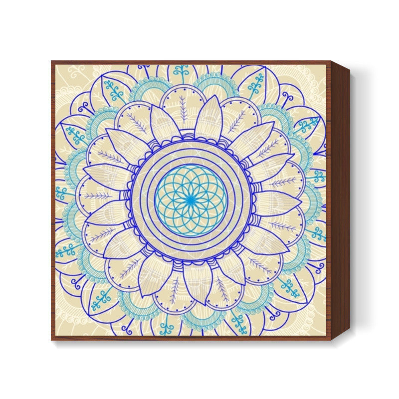 Bohemian desi pattern doddle Square Art Prints