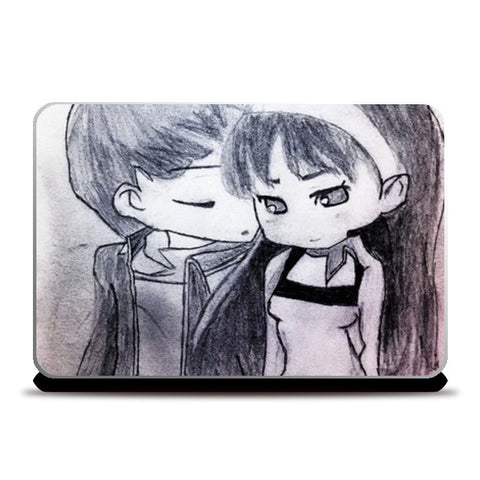 Cute Love | Pencil Sketch Laptop Skins