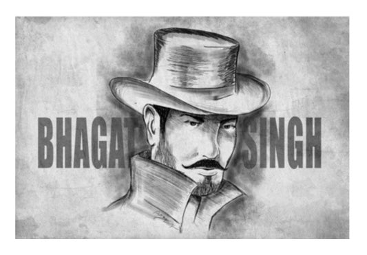 Bhagat Singh sketch Wall Art