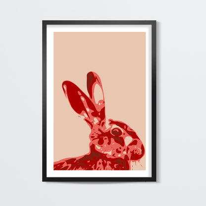 Abstract Hare Red Wall Art