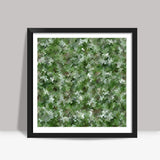 Green Digital Fashion Camouflage Pattern Background Design Square Art Prints