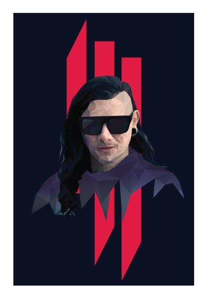 PosterGully Specials, Skrillex Low Poly Wall Art