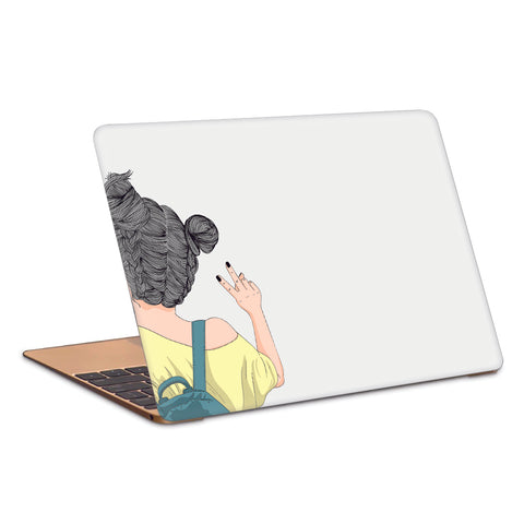 Cool Girl With A Backpack Artwork Laptop Skin