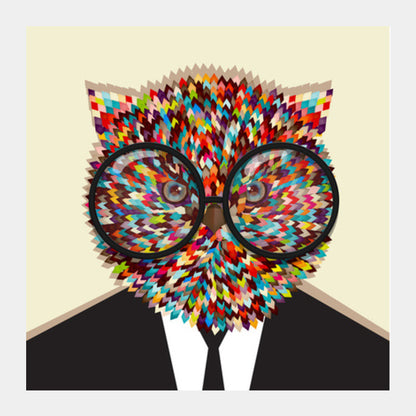 Square Art Prints, genius owl Square Art Prints