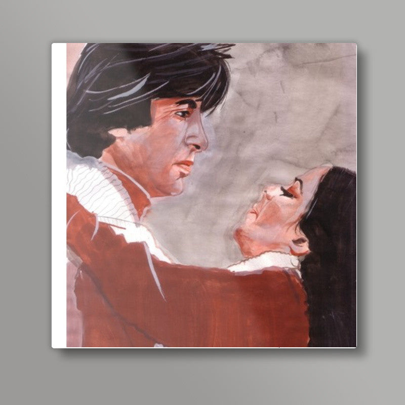 Amitabh Bachchan and Rekha shared great on-screen chemistry Square Art Prints