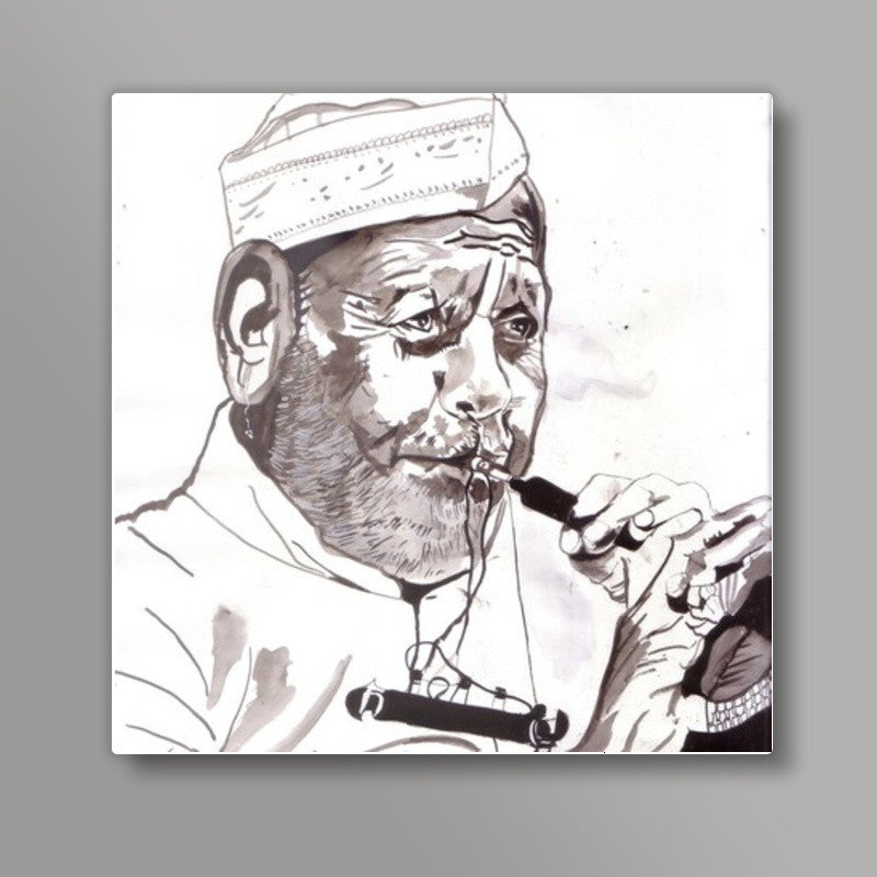 Ustad Bismillah Khan dedicated his life to music  Square Art Prints