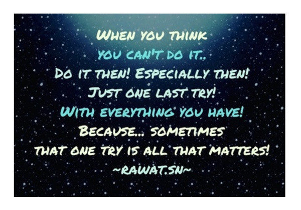 One Try  Quote  Art PosterGully Specials