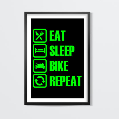 Eat Sleep Bike Repeat Wall Art