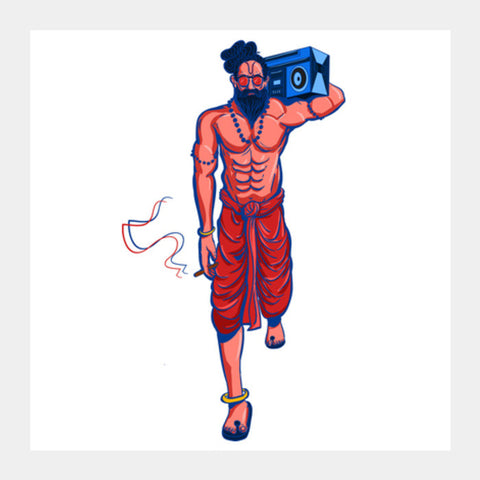 Hipster Yogi Square Art Prints