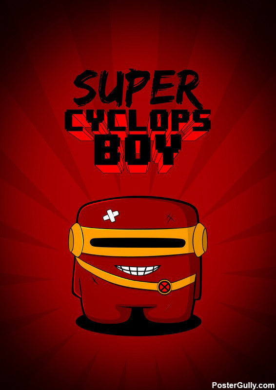 Wall Art, Super Cyclops Boy Artwork