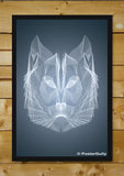 Wall Art, Wolf Symmetric Line Artwork