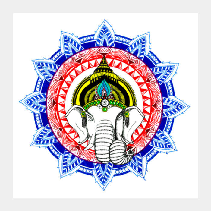 Square Art Prints, Om Ganeshaya Namah Square Art Prints