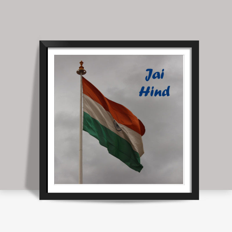 Republic Day National Flag Jai Hind Patriotic Square Art Prints