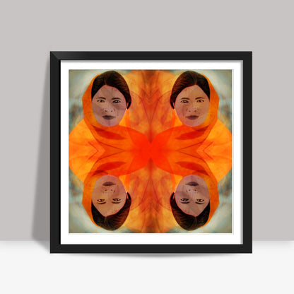 Becoming The Fire - Indian Woman Square Art Prints