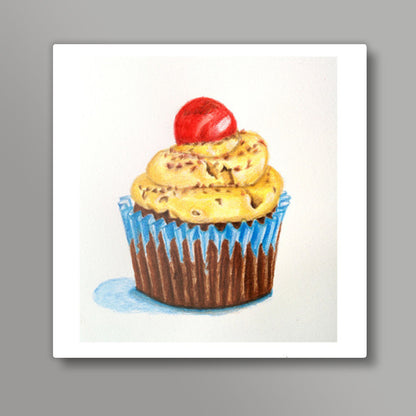 Cherry Cupcake Square Art