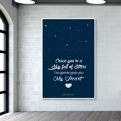 Coldplay | Sky Full of Stars Wall Art