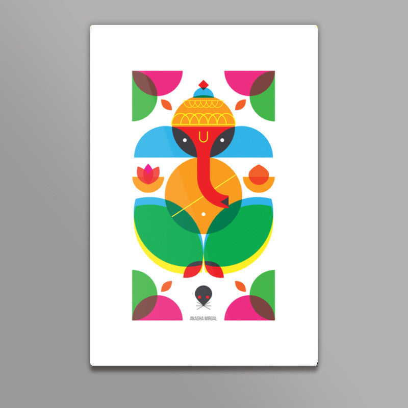 Geometric Ganesha Wall Art