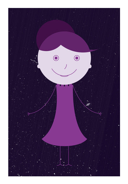 Beautiful Girl With Purple Art PosterGully Specials