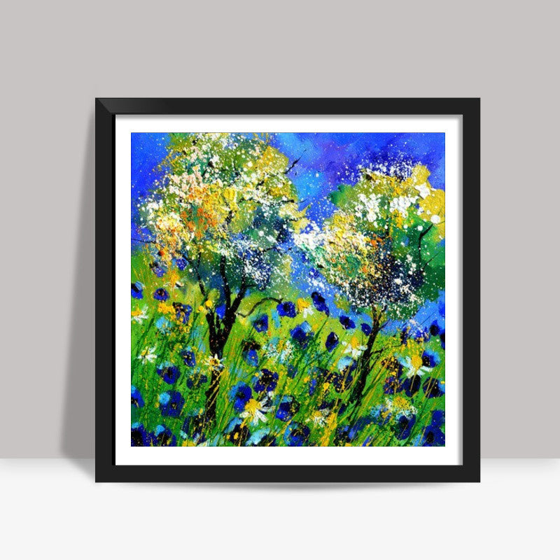 Blue poppies 455150 Square Art Prints