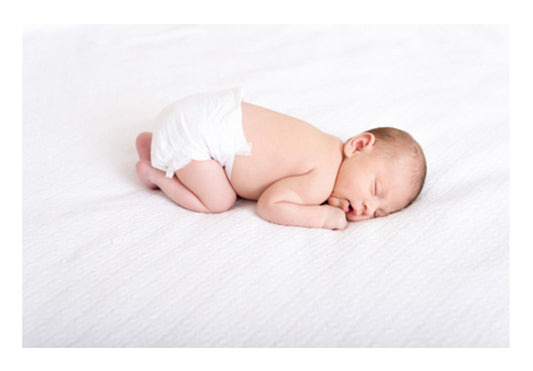 Baby Sleeping In Cute Position  Wall Art