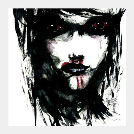 PORTRAIT OF A WOMAN ARTWORK  Square Art Prints