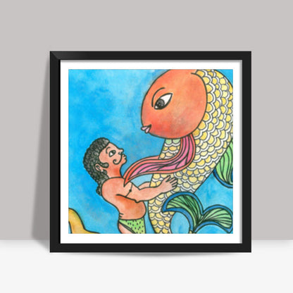 Fish for Louve Square Art Prints
