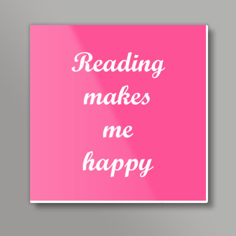 Reading Book Lovers Typography Quote Poster Square Art Prints