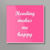 Reading Book Lovers Typography Quote Poster Square Art Prints