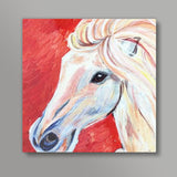 Fiery horse on canvas Square Art