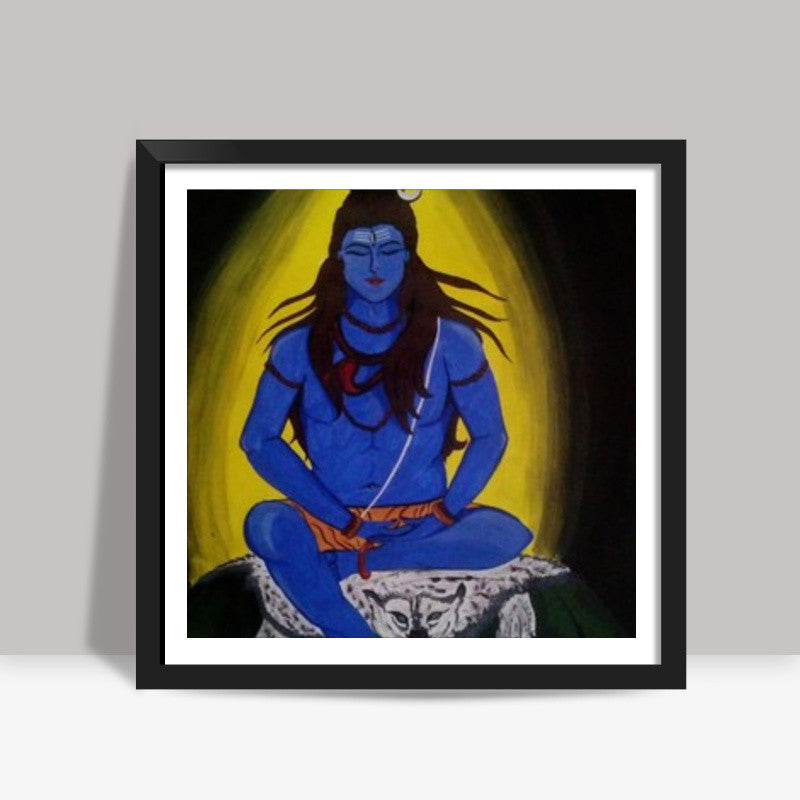 lord shiva painting Square Art Prints