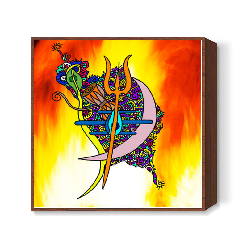 Shiva Abstract Zenscrawl Square Art Prints