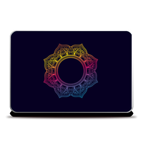 Round Floral Shape Indian Classic Laptop Skins