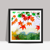 Beautiful leafs painting Square Art Prints