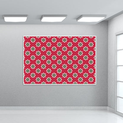 Abstract red and green pattern Wall Art