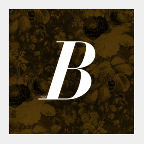 'B' Letter, Literary Print (Dark) Square Art Prints PosterGully Specials