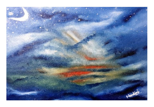 THE SKY AT DUSK  BARE HAND PAINTING - NATURE ABSTRACT   Art PosterGully Specials