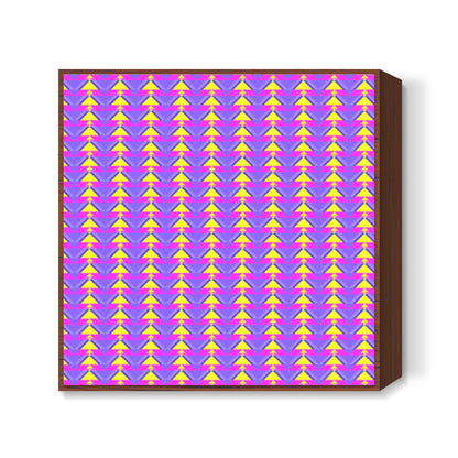 Trippy Triangles | Purple yellow Square Art Prints