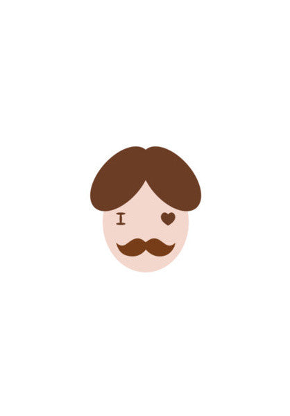 I Love Moustache Art PosterGully Specials